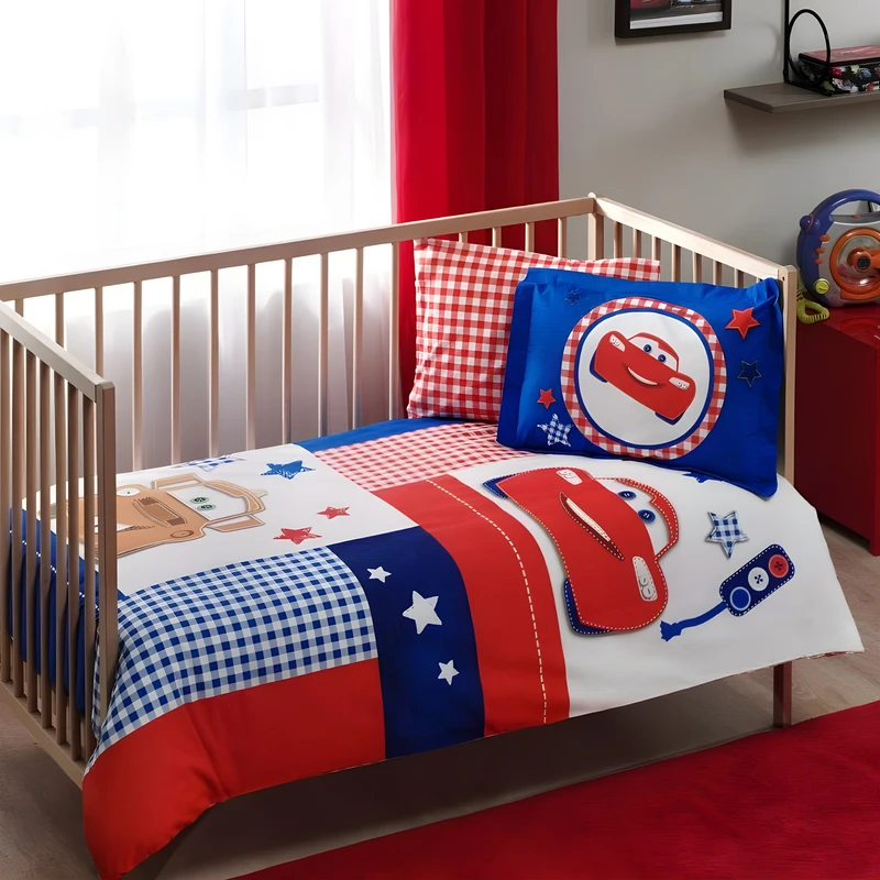 سرویس خواب 8 تکه کودک رزین تاژ مدل پرکا طرح cars