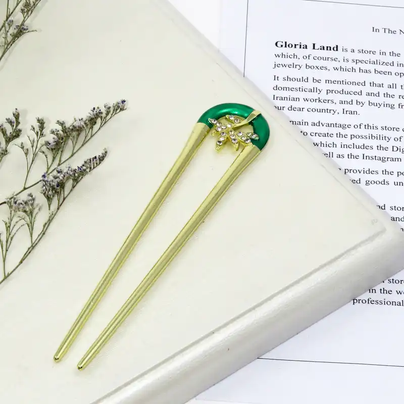 گیره مو زنانه مدل کانزاشی دو شاخ کد G_Lnd_3181