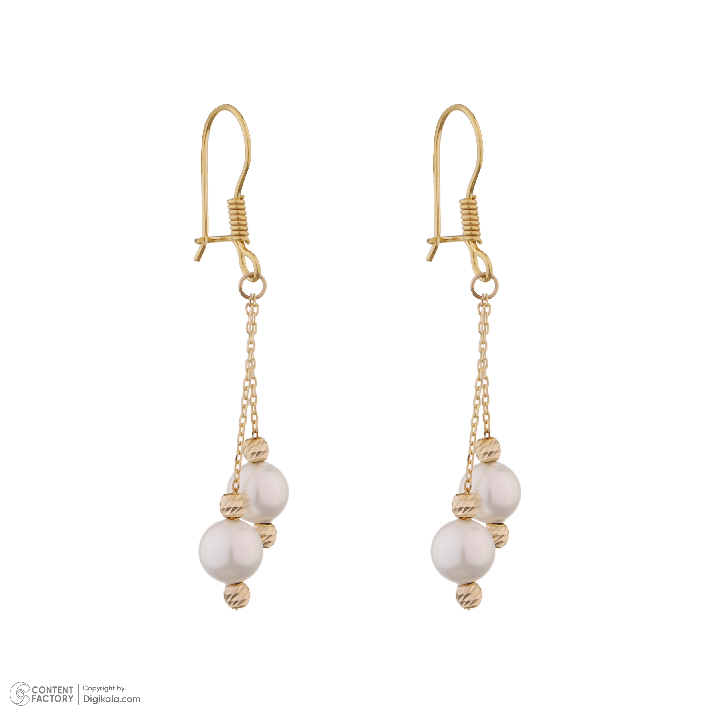 گوشواره آویزی طلا 18 عیار زنانه گلدم مدل E-3070081