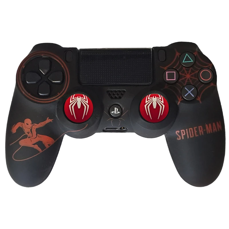 محافظ دسته پلی استیشن 4 طرح مرد عنکبوتی مدل Spiderman PS4266 به همراه روکش آنالوگ