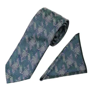 ست کراوات و دستمال جیب مردانه نسن مدل کجبافت T242