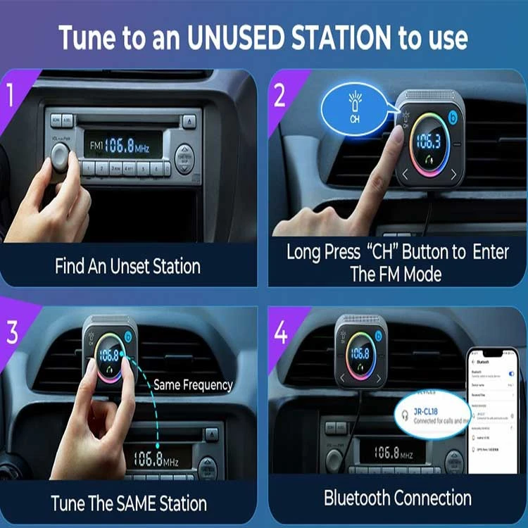 عکس شماره 19 : پخش کننده اف ام خودرو و شارژر فندکی جوی روم مدل jr-cl18
