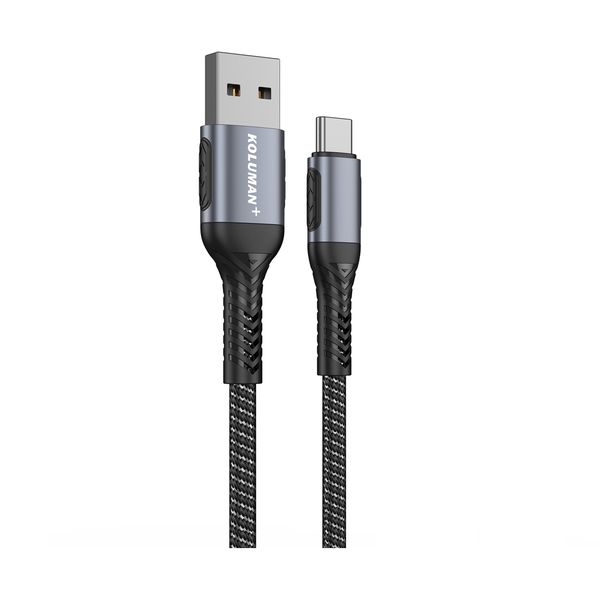 کابل تبدیل USB به USB-C کلومن پلاس مدل +K10 طول 1.5 متر کابل تبدیل USB به USB-C کلومن پلاس مدل +K10 طول 1.5 متر