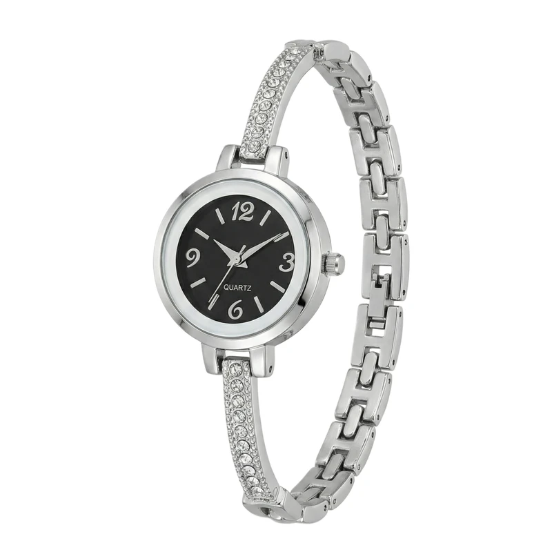 ساعت مچی عقربه‌ای کوارتز زنانه مدل لوکس دستبندی ظریف کد HC002
