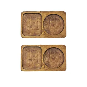 زیر لیوانی مدل گرد و مربع بسته دو عددی 