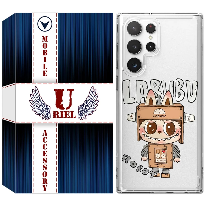 کاور یوریل مدل Clear کد 121 طرح لبوبو Labubu مناسب برای گوشی موبایل سامسونگ Galaxy S22 Ultra