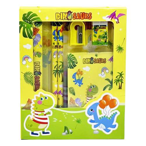 بسته لوازم تحریر مدل دایناسور کد 2018 مجموعه 6 عددی