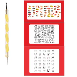 قلم طراحی ناخن مدل 04 به همراه لنز ناخن مجموعه 3 عددی