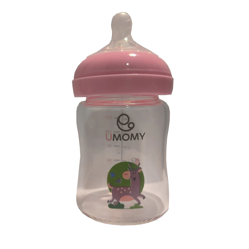 شیشه شیر یومامی طرح گوزن مدل دهانه عریض گنجایش 150 میلی لیتر