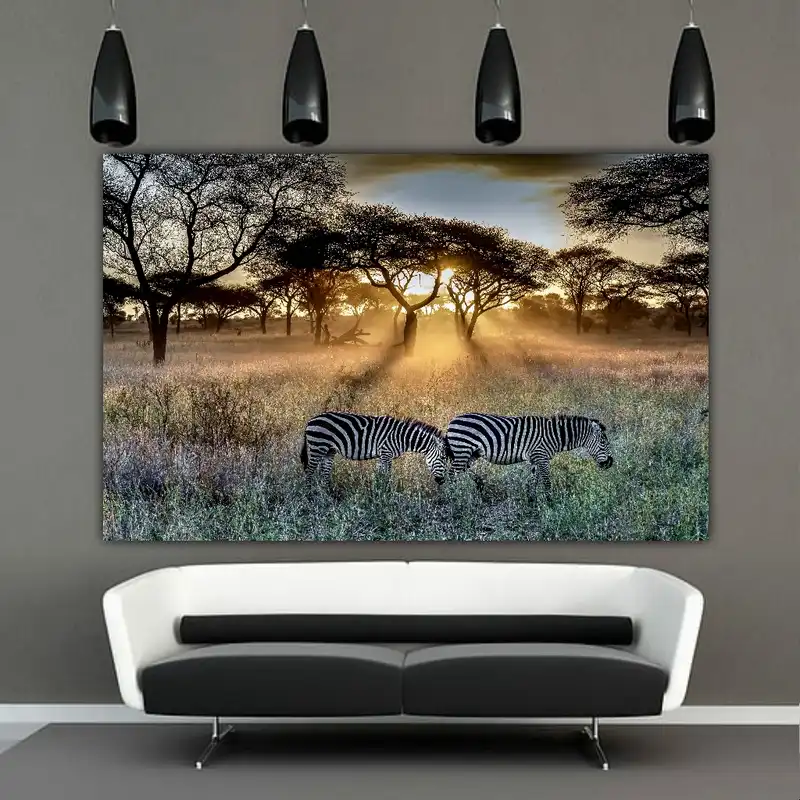 تابلو بوم طرح گورخر در طبیعت مدل SDB4823