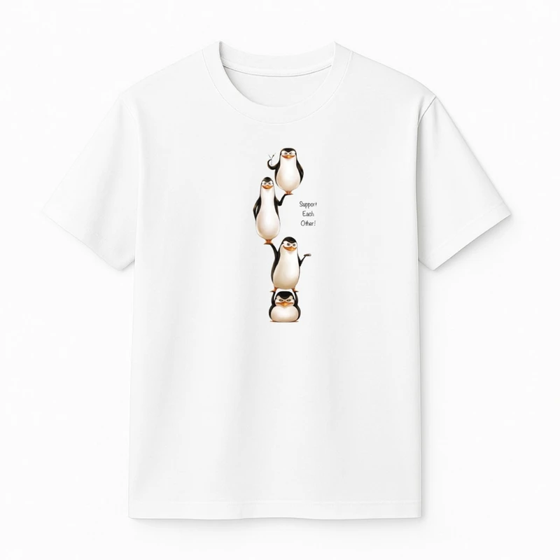 تی‌شرت آستین کوتاه پسرانه مدل پنگوئن ها v7 