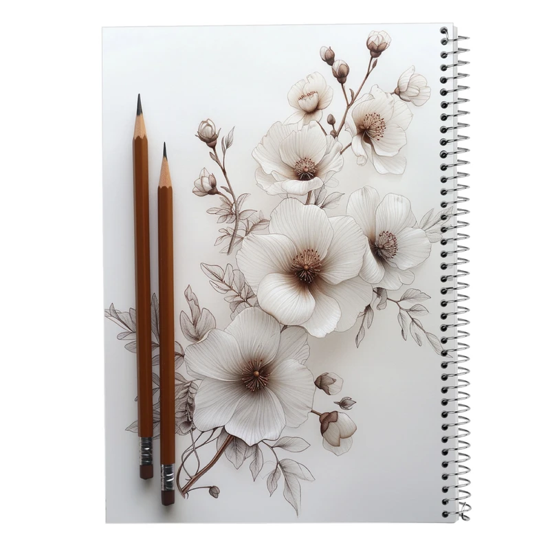 دفتر نت موسیقی 50 برگ مدوپد مدل گل کد DF13979