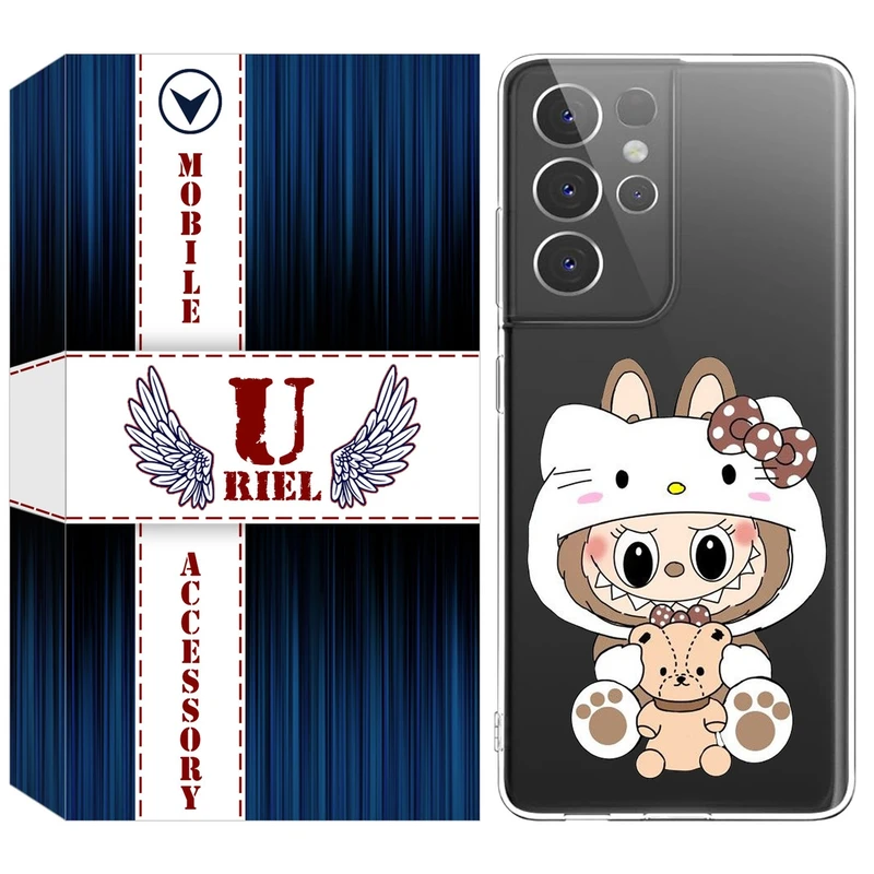 کاور یوریل قاب مدل Clear کد 124 طرح لبوبو Labubu مناسب برای گوشی موبایل سامسونگ Galaxy S21 Ultra