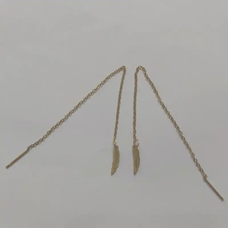 گوشواره زنانه مدل بخیه طرح پر کد r111