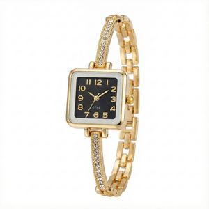 ساعت مچی عقربه‌ای کوارتز زنانه مدل لوکس بند زنجیری قفل دستبندی کد ۱۱