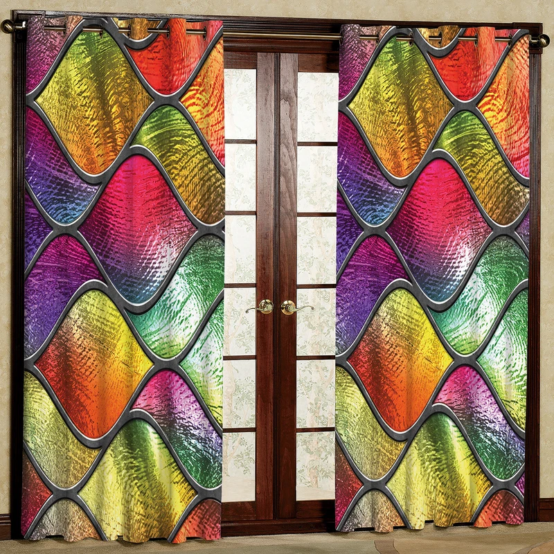 پرده مدل رنگی رنگی هازان پانچی کد 2566 سایز 140x200 سانتی متر