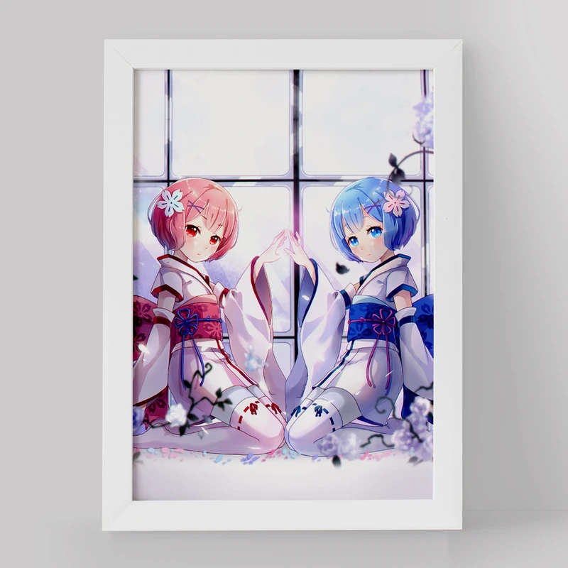 تابلو خندالو مدل رم و رام انیمه ری زیرو ReZero کد 12839