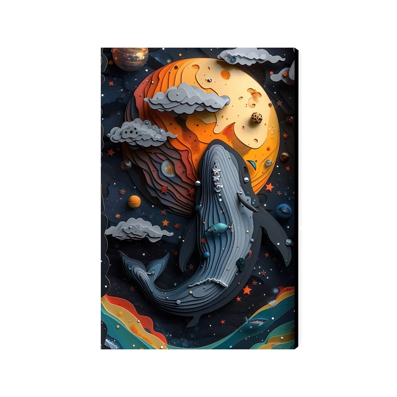 تابلو شاسی عرش مدل فانتزی هنری نهنگ کد As5210