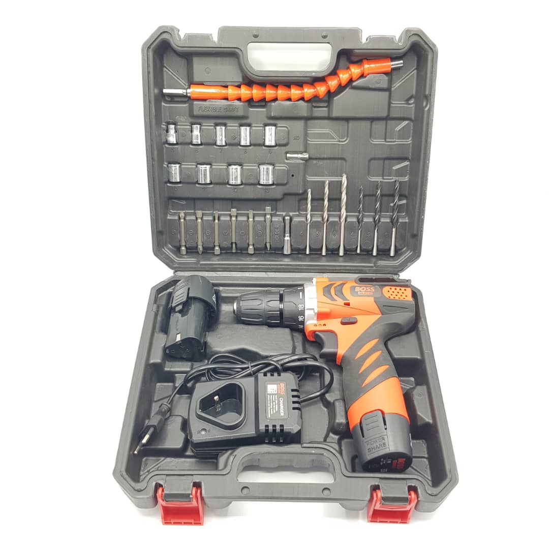 مجموعه 26 عددی دریل پیچ گوشتی شارژی باس مدل Cordless Drill