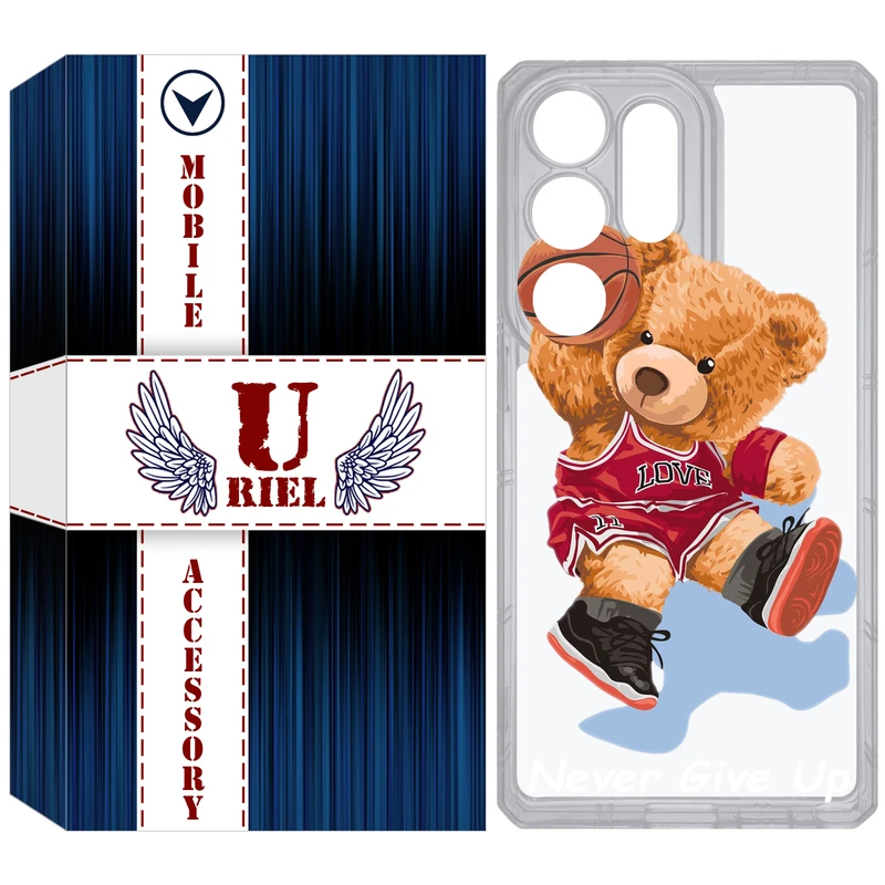 کاور یوریل مدل Clear کد 63 طرح خرس ورزشکار مناسب برای گوشی موبایل سامسونگ Galaxy S25 Ultra