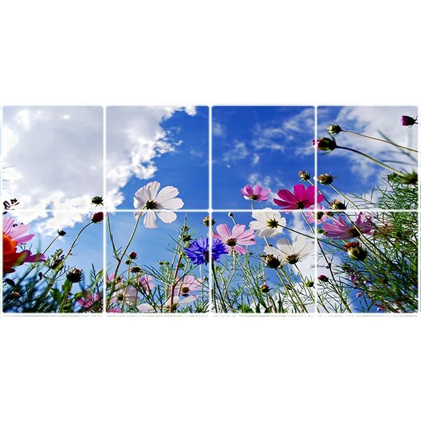 تایل سقفی آسمان مجازی طرح گلهای زیبا کد ST 2330-8 سایز 60x60 سانتی متر مجموعه 8عددی