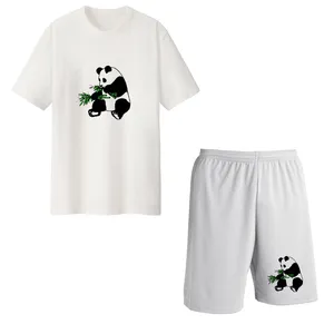 ست تی شرت و شلوارک مردانه مدل پاندا کد Da 445S رنگ سفید