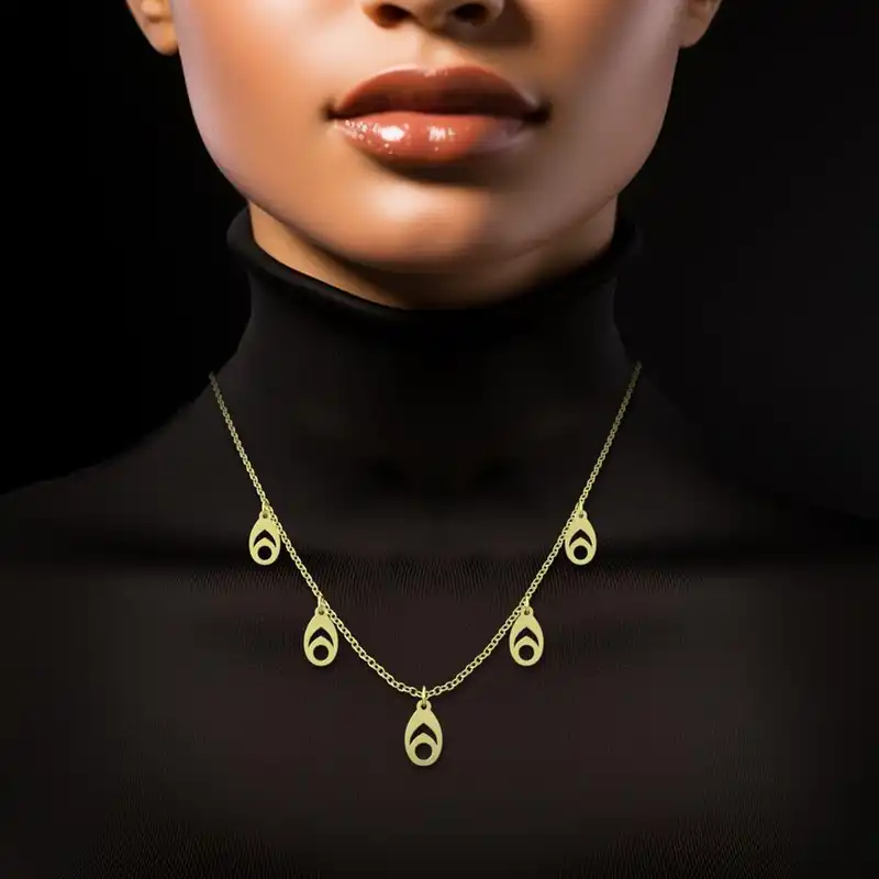 گردنبند طلا 18 عیار زنانه مدوپد مدل هندسی کد RNA11959