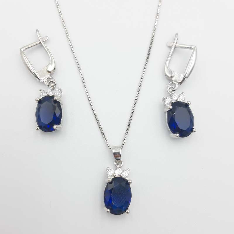 نیم ست نقره زنانه مدل جواهری کد 20246