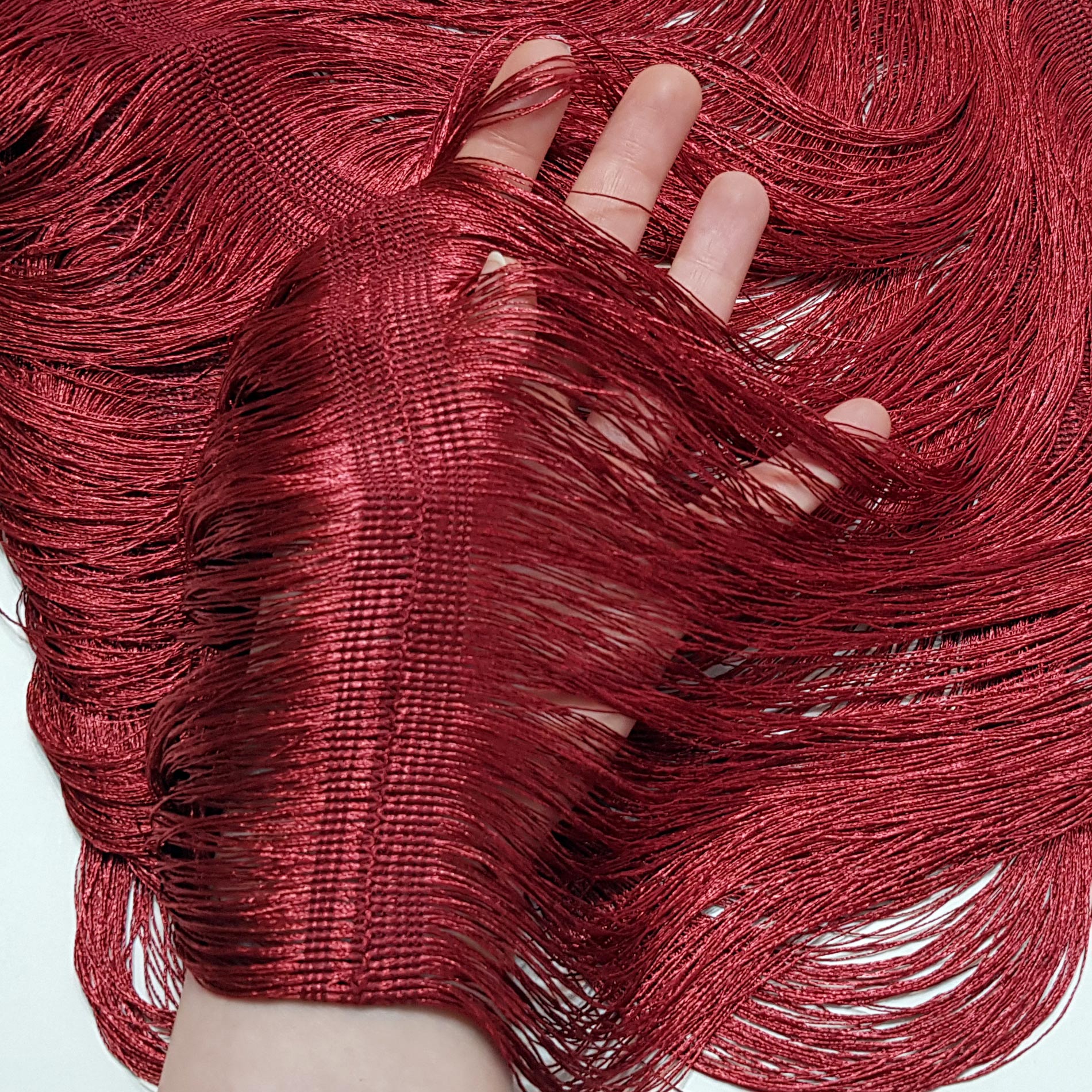 لباس خواب زنانه ماییلدا مدل ریش ریش کد 4709-3002 رنگ زرشکی -  - 5