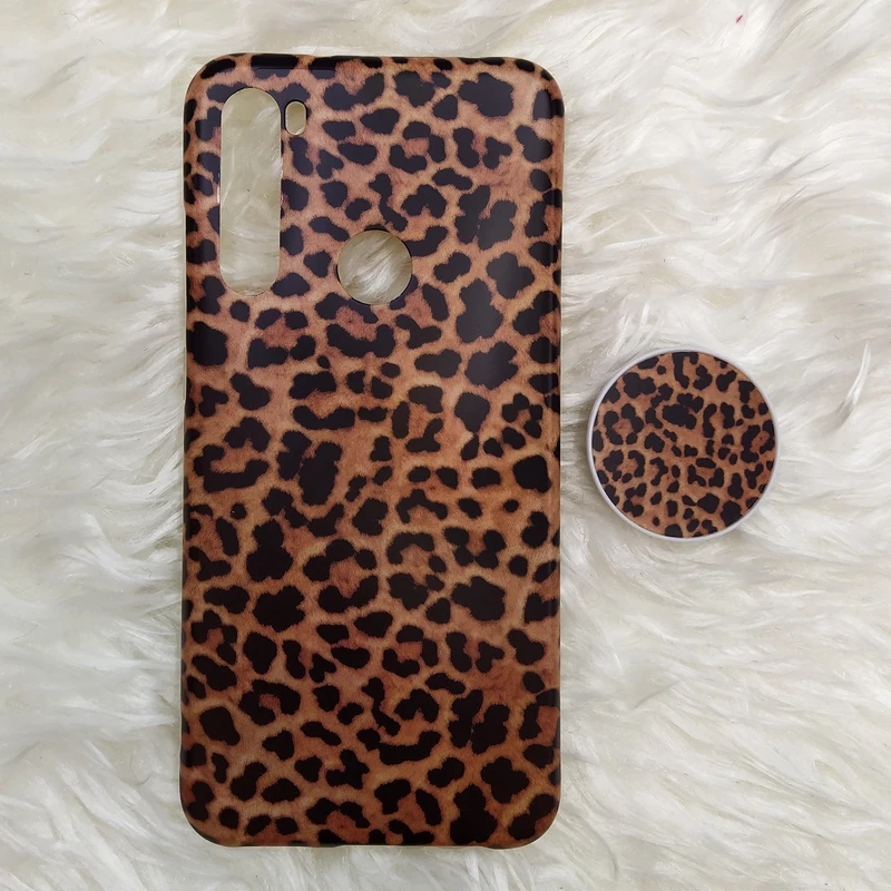 کاور مدل پلنگی کد 03 مناسب برای گوشی موبایل شیائومی Redmi Note 8 به همراه پایه نگهدارنده