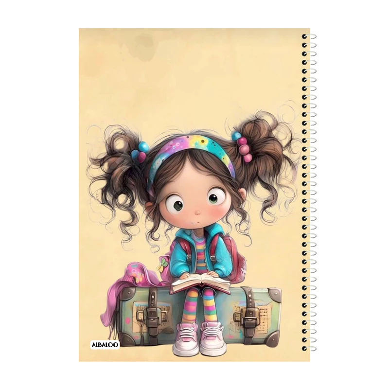 دفتر مشق 100 برگ آلبالو طرح دختر کد2025