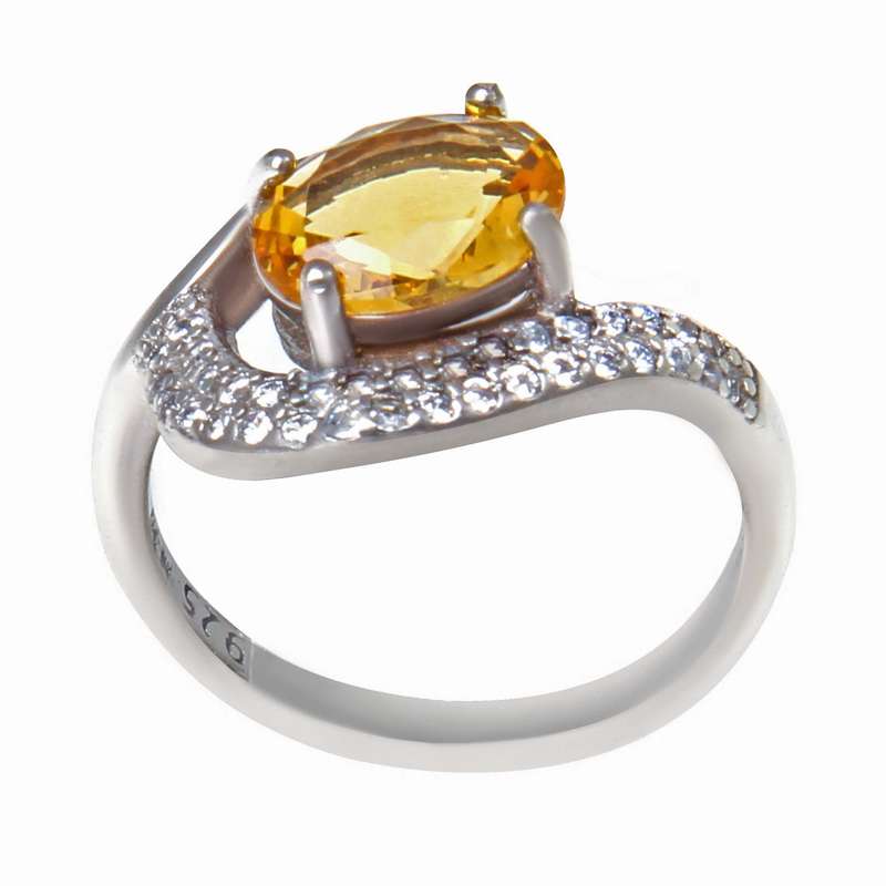 انگشتر نقره زنانه مدل سیترین کد AWR_811