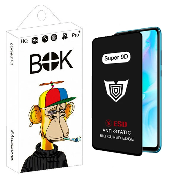محافظ صفحه نمایش بوک مدل Super 9D Touch مناسب برای گوشی موبایل هوآوی p30 lite