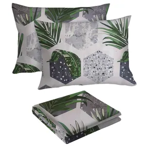 سرویس ملحفه سندس مدل هاوایی کد F905 دونفره 3 تکه