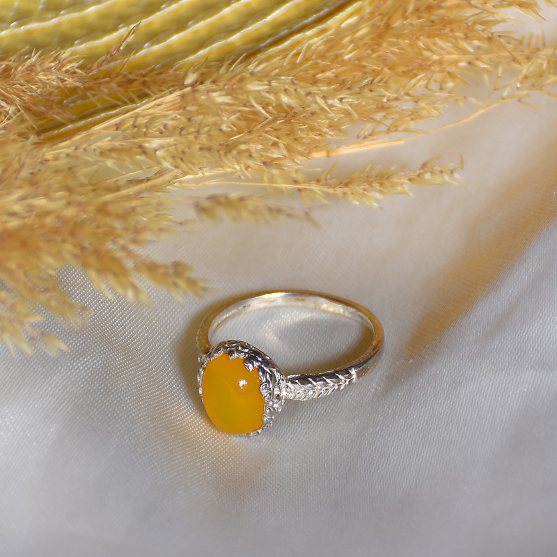 انگشتر نقره زنانه نقره جات لطفی مدل عقیق کد ANZS04E010