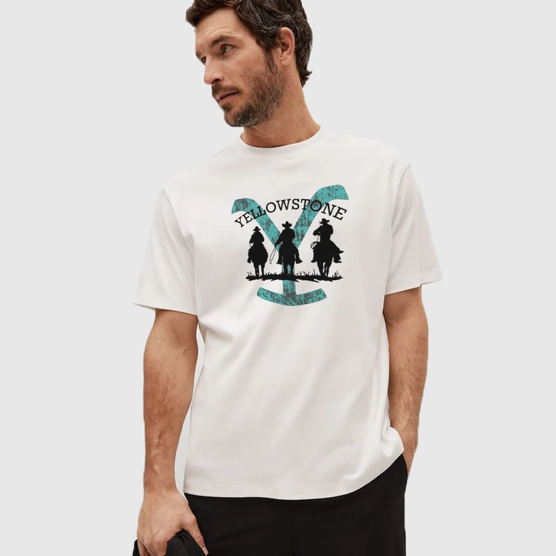 تی شرت آستین کوتاه مردانه مدل سه گاوچران تگزاس mo482