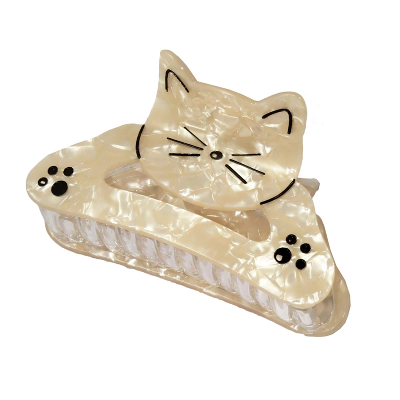 کلیپس مو زنانه مدل گربه خوابالو کریستالی کد 1537