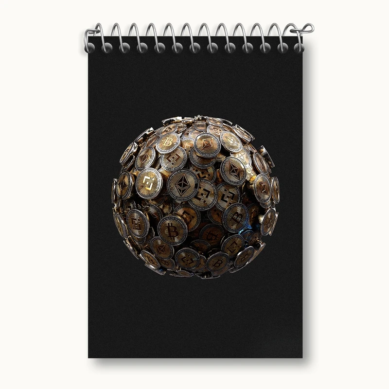 دفتر یادداشت 50 برگ خندالو مدل ارز دیجیتال کد F907