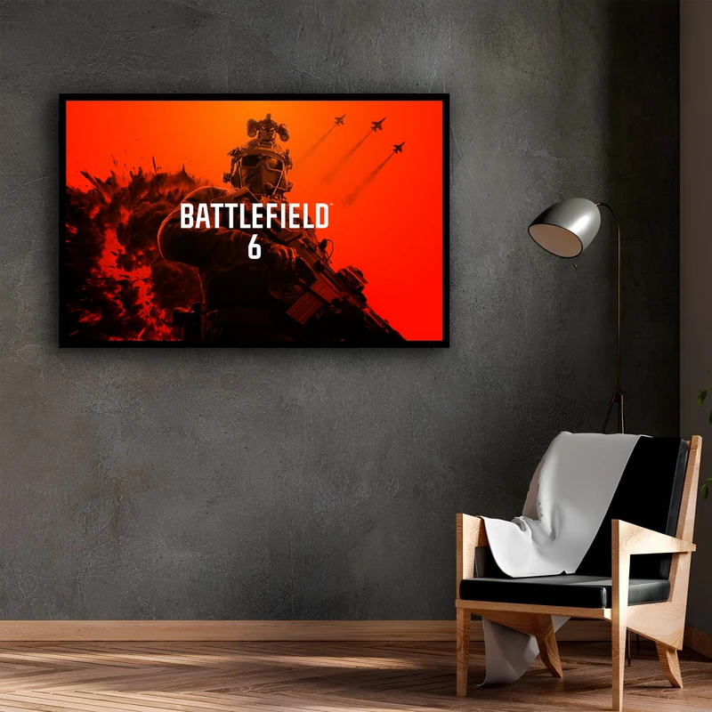 تابلو نوری طرح بتل فیلد مدل B-F1207 فریم مشکی