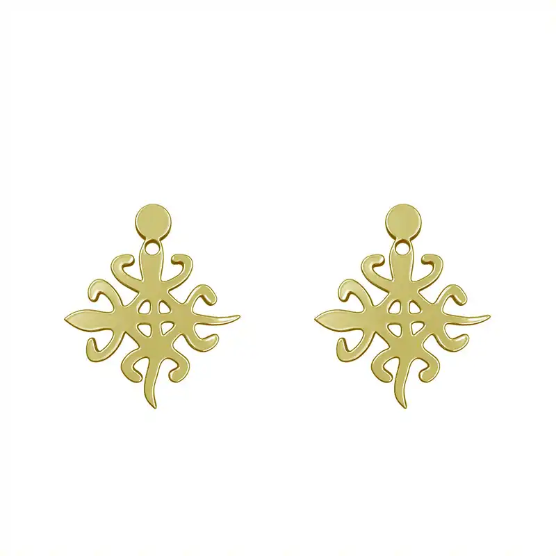 گوشواره طلا 18 عیار زنانه مدوپد مدل هندسی کد GA1-15090