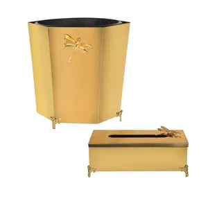 ست سطل و جا دستمالی کد B8043-G بسته دو عددی 