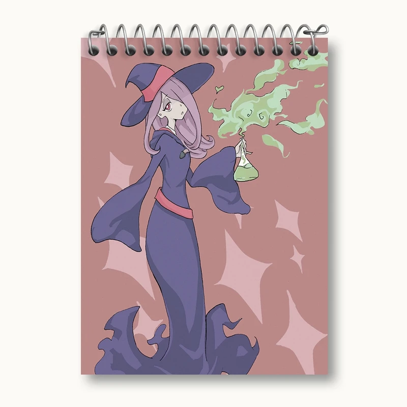 دفتر یادداشت 50 برگ خندالو مدل سوسی انیمه جادوگران کوچک Little Witch Academia کد 22851