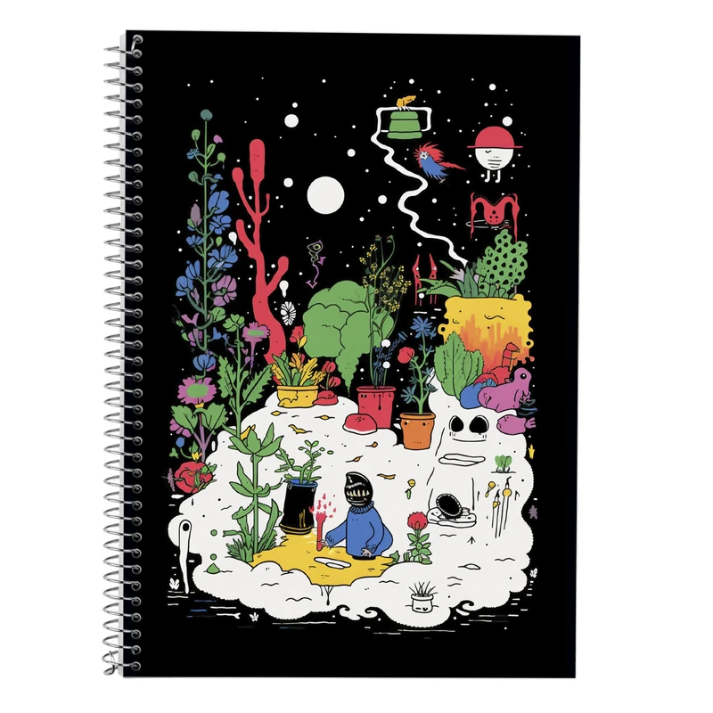 دفتر زبان 50 برگ مدوپد مدل سه خط طرح Ghibli کد DF2408