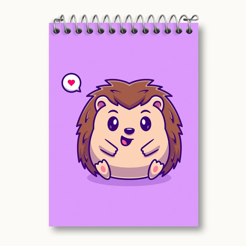 دفتر یادداشت 50 برگ خندالو مدل حیوانات بامزه جوجه تیغی کد 29658