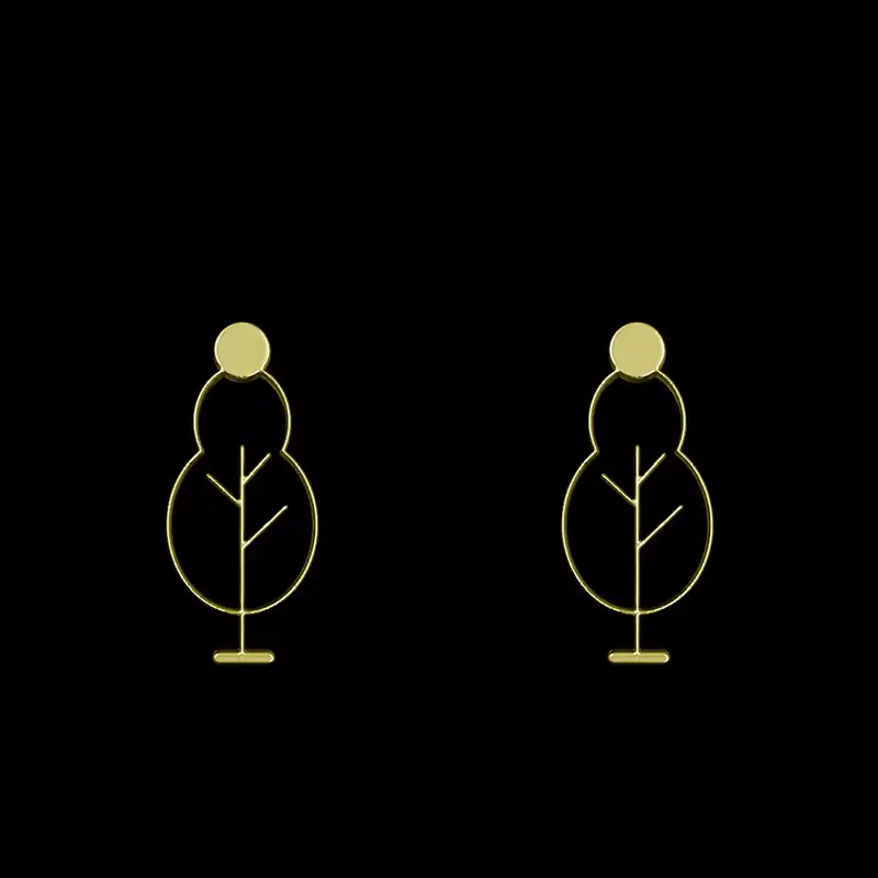 گوشواره طلا 18 عیار زنانه مدوپد مدل درخت کد GA1-15794