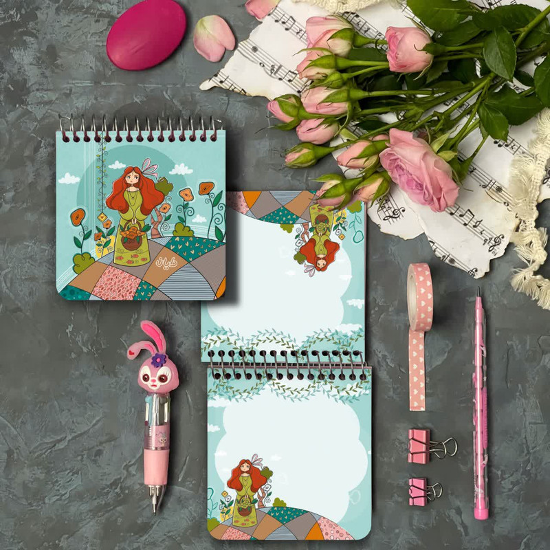 دفترچه یادداشت ۸۰ برگ دایان مدل حاشیه دار کد ۴۱۷۶۱ بسته ۶ عددی