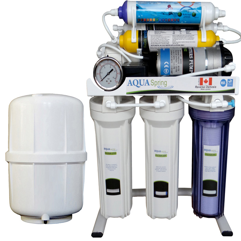 دستگاه تصفیه کننده آب آکوآ اسپرینگ مدل RO - S151 به همراه فیلتر یخچال ساید بای ساید