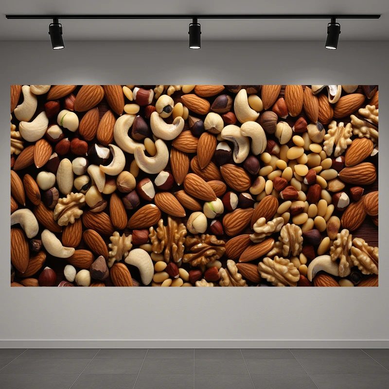 پوستر پارچه ای طرح مخمل خوراکی مدل آجیل کد AR3058636