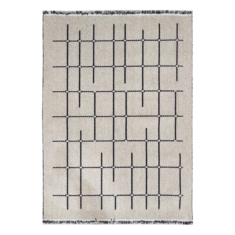 فرش ماشینی 320 شانه زمینه کرم حاشیه کرم مدل 2471