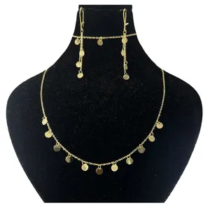 نیم ست طلا 18 عیار زنانه دوست خوب مدل سکه ای dk1046